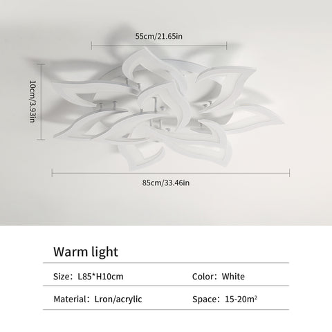 LED Deckenleuchte, 90W 8100LM Deckenleuchte 3500K, Lotus LED Lampe Deckenleuchte für Wohnzimmer, Schlafzimmer, Badezimmer 