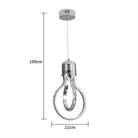 Moderner Kronleuchter, LED-Kristall-Deckenleuchte 21 W, 3000 K, Aluminium-Pendelleuchte für Schlafzimmer, Küche, Esszimmer, Bar, Theke, Korridor, Ausstellungshalle, höhenverstellbar