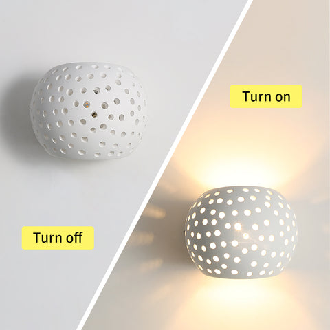Moderne Wandleuchte weiß Gips Wandleuchte LED Wandleuchte 5W warmweiße Beleuchtung für Treppe im Schlafzimmer Wohnzimmer Korridor