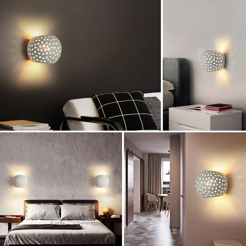 Moderne Wandleuchte weiß Gips Wandleuchte LED Wandleuchte 5W warmweiße Beleuchtung für Treppe im Schlafzimmer Wohnzimmer Korridor