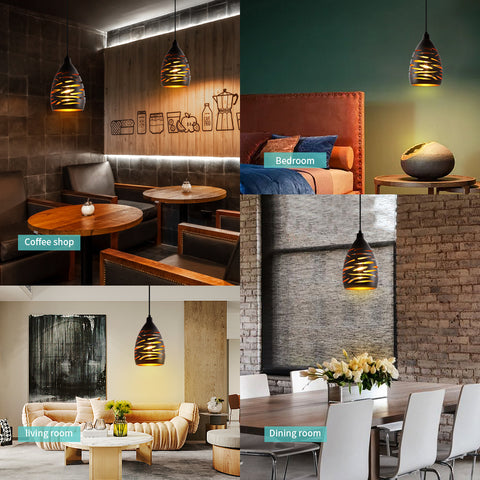 Moderne LED-Pendelleuchte, industrieller hohl geschnitzter Kronleuchter, Metallkäfig-Deckenleuchte, schwarze Schirm-Pendelleuchte, E27-Lampe für Wohnzimmer, Küche, Flur, Restaurant, Loft, Café, Bar