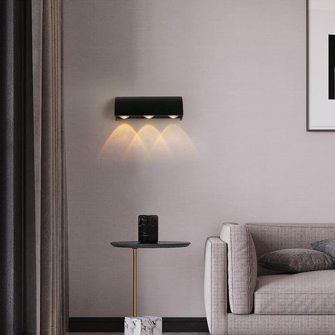 Außenwandleuchte LED Wandleuchte Warmweiß 3000K Wasserdicht IP65 Für Eingang Korridor Hof Garten Terrasse Balkon Garage Schwarz 