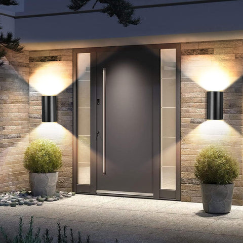 Außenwandleuchte, 10 W, warmweiße LED-Wandleuchte, 3000 K, wasserdicht, IP65, für Eingangsbereich, Flur, Innenhof, Garten, Terrasse, Balkon, Garage, Schwarz