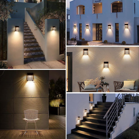 2 Stück Solar-Wandleuchte, LED-Wandleuchte für den Außenbereich, für Hof, Garten, Korridor, Terrasse, nahe Wand, Weg, Terrasse, Villa 