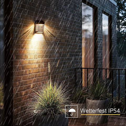 2 Stück Solar-Wandleuchte, LED-Wandleuchte für den Außenbereich, für Hof, Garten, Korridor, Terrasse, nahe Wand, Weg, Terrasse, Villa 