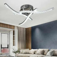 LED-Deckenleuchte, Wellen-Deckenleuchte, Kristall-Deckenleuchte, neutralweißes Licht 4000 K, 21 W, moderner LED-Kronleuchter für Schlafzimmer, Wohnzimmer, Restaurant