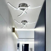 LED-Deckenleuchte, Wellen-Deckenleuchte, Kristall-Deckenleuchte, neutralweißes Licht 4000 K, 21 W, moderner LED-Kronleuchter für Schlafzimmer, Wohnzimmer, Restaurant