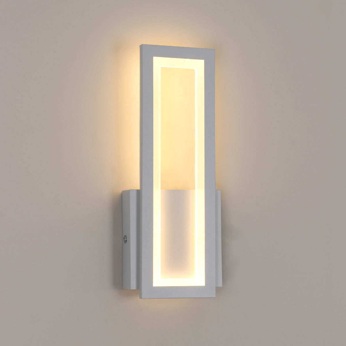 LED-wandlamp voor binnen, 16W eenvoudige vierkante LED-wandlamp, moderne decoratie LED-verlichting wandlamp voor woonkamer, slaapkamer, warm licht 3000K witte kleur