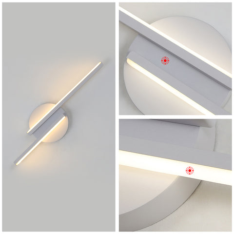 LED-Wandleuchte für den Innenbereich, moderne Wandleuchte, Aluminium-Wandleuchte für Wohnzimmer, Flur, Badezimmer, Treppe, Nachtlicht (weiß), 3000 K warmes Licht