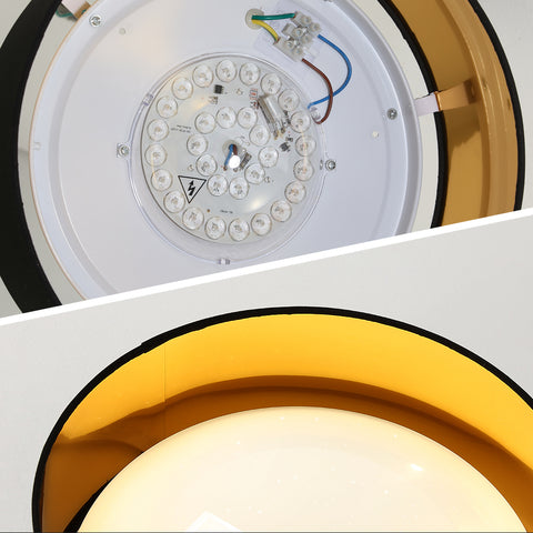 Moderne Deckenleuchte 12W 1000LM, 3000K Schwarz und Gold Pailletten Deckenleuchte, LED-Kronleuchter mit Sternenhimmel-Effekt für Wohnzimmer, Schlafzimmer