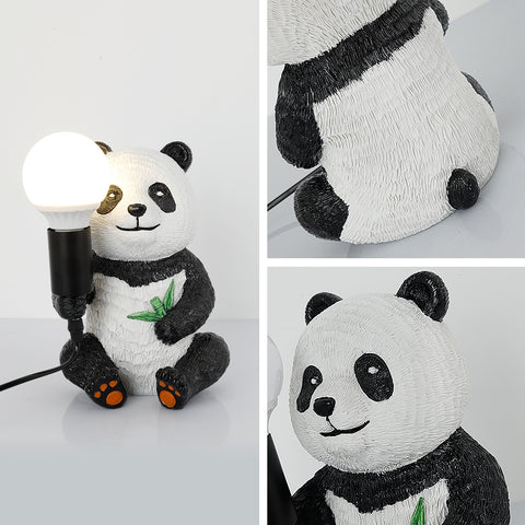 Harz-Panda-Design-Tischlampen, modernes kreatives Nachtlicht mit Plug-in-Kabel, Tier-LED-Schreibtischlampe, Wohnkultur-Nachttischlampe