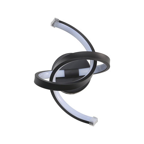 Wandleuchte für den Innenbereich, 19 W, gebogenes Design, LED-Wandleuchten, moderne Acryl-Wandleuchte für Schlafzimmer, Wohnzimmer, Hotel, Treppenhaus, Gang, schwarze Farbe, kaltweißes Licht