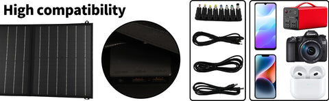 Optimierter Titel auf Französisch: 100 W, 18 V faltbares Solarladegerät, tragbare Tasche für Outdoor-Aktivitäten