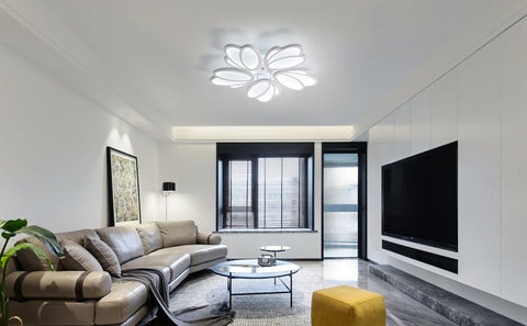 LED-Deckenleuchte, moderne Blütenblatt-LED-Deckenleuchte, weiße Pendelleuchte 60 W, 5600 lm, 6000 K weißes Licht, LED-Deckenleuchte für Wohnzimmer, Küche, Schlafzimmer, Esszimmer, Ø63 cm 