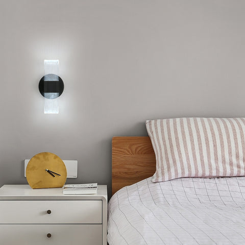LED-Wandleuchte, dimmbare moderne LED-Wandleuchte, schwarze ovale 10 W Acryl-Innenwandleuchte für Schlafzimmer, Nachttisch, Flur, Wohnzimmer, Flur, 3000–6500 K