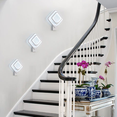 32 W Innenwandleuchte, weiße LED-Wandleuchte, quadratisch drehbar, für Innentreppen, Wohnzimmer, Schlafzimmer