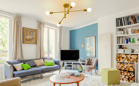 Industrielle Deckenleuchte Retro Deckenleuchte Golden 4-flammig E27 Metall Moderne LED Kronleuchter für Schlafzimmer, Wohnzimmer, Küche, Büro, Café, Restaurant