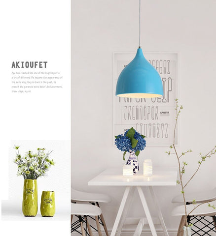 Moderne Pendelleuchte, Kronleuchter mit E27-Sockel, für Wohnzimmer, Schlafzimmer, Esszimmer, Büro, Bar, Café, Blau