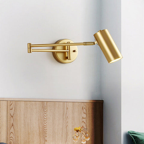 Moderne goldene verstellbare LED-Wandleuchte mit langem Arm, nordische Wandleuchte für Schlafzimmer, Wohnzimmer, Nachttischbeleuchtung