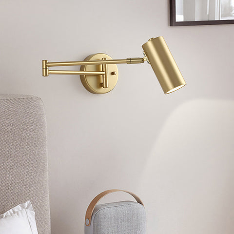 Moderne goldene verstellbare LED-Wandleuchte mit langem Arm, nordische Wandleuchte für Schlafzimmer, Wohnzimmer, Nachttischbeleuchtung