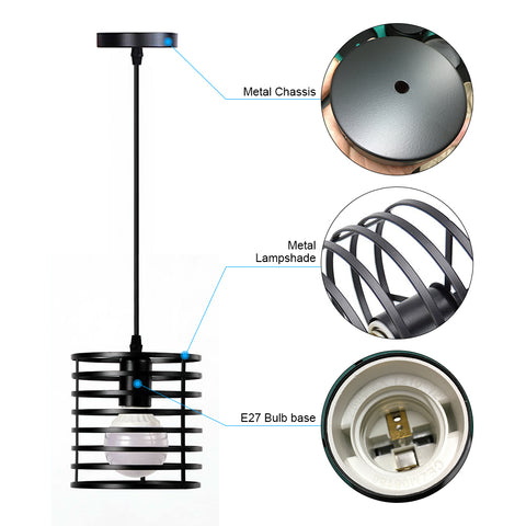 Pendelleuchte aus Eisen in modernem Design, käfigartiges Design, Metall, dekorative Innenleuchte, 220 V