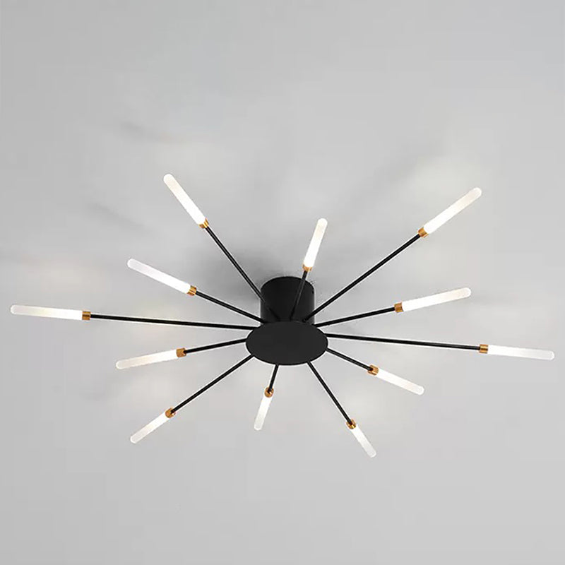 LED-Deckenleuchte, modernes Feuerwerk, Design, Lampe, kreativ, schick, zum Aufhängen, Kronleuchter für den Innenbereich, einfach, Wohnzimmer, Esszimmer, Schwarz