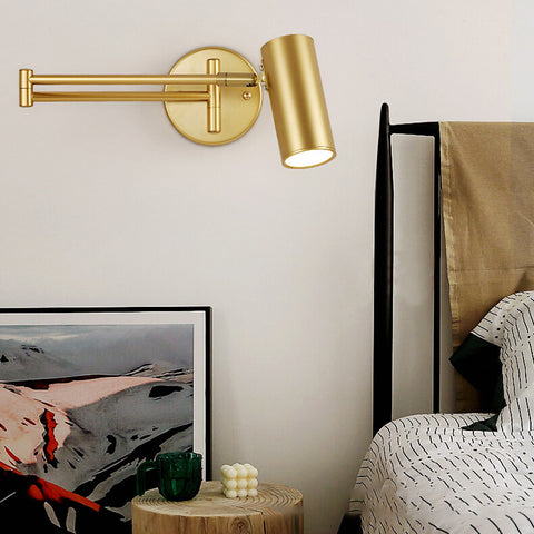 Moderne goldene verstellbare LED-Wandleuchte mit langem Arm, nordische Wandleuchte für Schlafzimmer, Wohnzimmer, Nachttischbeleuchtung