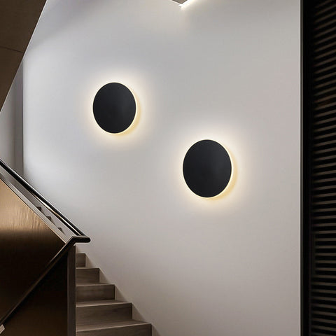 LED-Wandleuchte, Touch-Schalter, Innenbeleuchtung für Schlafzimmer, Wohnzimmer, rundes Nachttisch-Treppenlicht, Dekoration in Schwarz