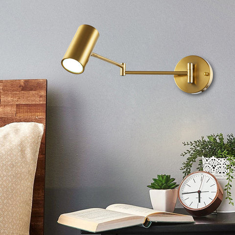 Moderne goldene verstellbare LED-Wandleuchte mit langem Arm, nordische Wandleuchte für Schlafzimmer, Wohnzimmer, Nachttischbeleuchtung