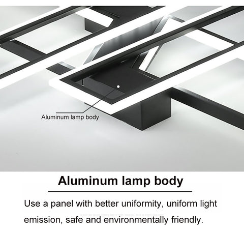 Moderne LED-Deckenleuchte, kaltweißes Licht, 6000 K, für Wohnzimmer, Schlafzimmer, Küche, Zuhause, 72 W