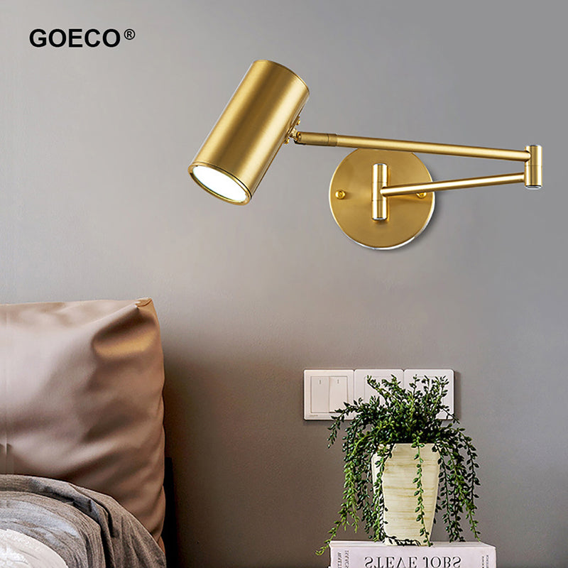 Moderne goldene verstellbare LED-Wandleuchte mit langem Arm, nordische Wandleuchte für Schlafzimmer, Wohnzimmer, Nachttischbeleuchtung