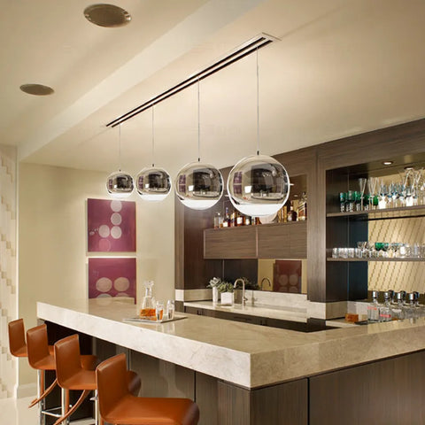 Moderne sphärische Glas-Pendelleuchte, Kronleuchter mit E27-Sockel, für Wohnzimmer, Schlafzimmer, Esszimmer, Büro, Bar, Café