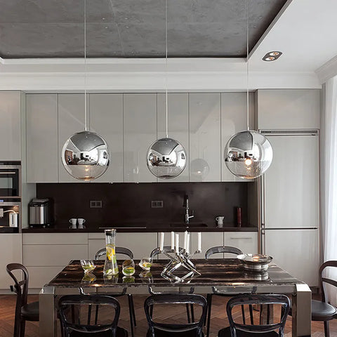 Moderne sphärische Glas-Pendelleuchte, Kronleuchter mit E27-Sockel, für Wohnzimmer, Schlafzimmer, Esszimmer, Büro, Bar, Café
