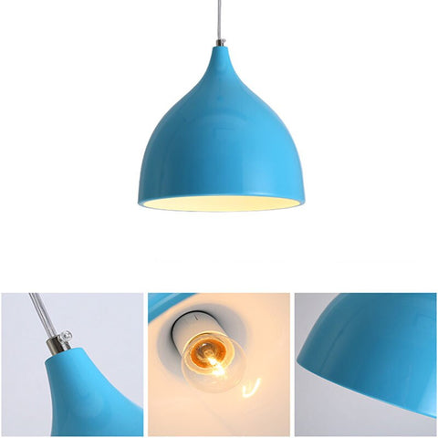 Moderne Pendelleuchte, Kronleuchter mit E27-Sockel, für Wohnzimmer, Schlafzimmer, Esszimmer, Büro, Bar, Café, Blau