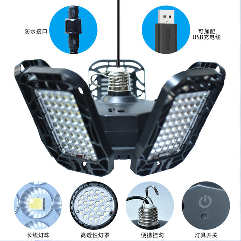 150 W LED-Garagenbeleuchtung, 228 LEDs, Solar-Außenlampe IP65 wasserdicht, 5+1 Köpfe, Solar-Garten-Außenlampe mit Fernbedienung, mit 5 m Kabel, für Lager, Werkstatt, Keller 
