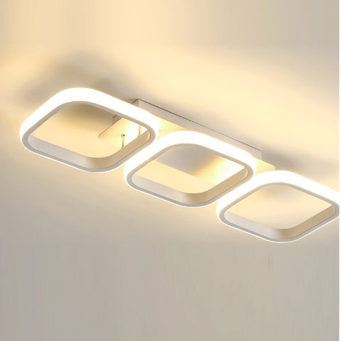 40 W LED-Deckenleuchte, einfache geometrische Deckenleuchte, kreative quadratische Metall-Deckenleuchte, geeignet für Wohnzimmer, Schlafzimmer, Esszimmer, 4000 K neutrales Licht (weiß)