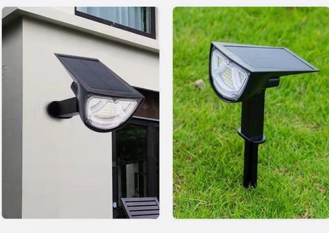 Solar-Gartenleuchte mit Bewegungsmelder, Solarleuchten für den Außenbereich, IP65 wasserdichte Außenwandleuchte, 43 LEDs, superhelles Solarlicht 650 lm, 2 Stück