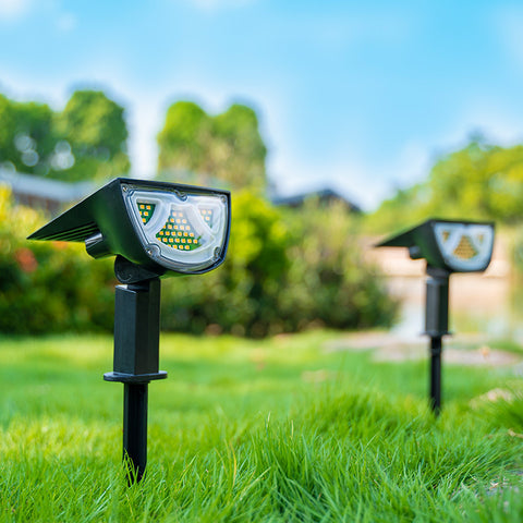 Solar-Gartenleuchte mit Bewegungsmelder, Solarleuchten für den Außenbereich, IP65 wasserdichte Außenwandleuchte, 43 LEDs, superhelles Solarlicht 650 lm, 2 Stück