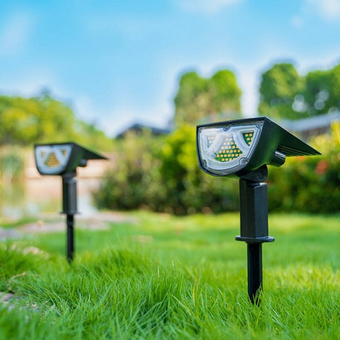 Solar-Gartenleuchte mit Bewegungsmelder, Solarleuchten für den Außenbereich, IP65 wasserdichte Außenwandleuchte, 43 LEDs, superhelles Solarlicht 650 lm, 2 Stück