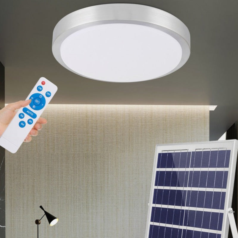 Solar Deckenleuchte Innen/Außen Solarlampe mit Fernbedienung 117 LED Solarbeleuchtung Dämmerungssensor Wasserdicht IP65