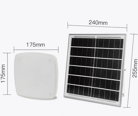Solar-Deckenleuchte, 6000 K weißes Licht, Lichtsteuerung/Fernbedienung/Radarsensor, 5 m Verlängerungskabel