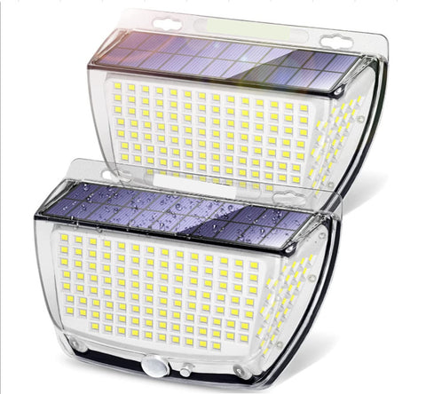 2 Stück Solar-Wandleuchte für den Außenbereich, 160 LEDs, Bewegungsmelder, LED-Wandleuchte, Kaltweiß 6000 K, für Innenhof, Garten, Korridor, Terrasse, in der Nähe der Wand, Weg, Terrasse, Villa 