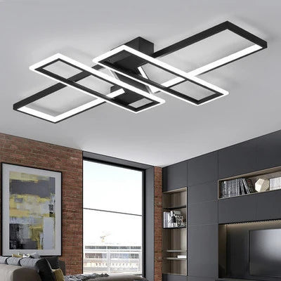 Moderne LED-Deckenleuchte, kaltweißes Licht, 6000 K, für Wohnzimmer, Schlafzimmer, Küche, Zuhause, 72 W