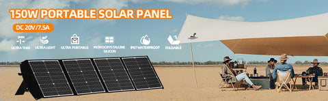 150 W faltbares Solarpanel, tragbares Solarpanel für die meisten Solargeneratoren, Kraftwerk-Laptops, Mobiltelefone, Outdoor, Camping