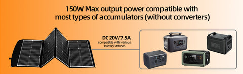 150 W faltbares Solarpanel, tragbares Solarpanel für die meisten Solargeneratoren, Kraftwerk-Laptops, Mobiltelefone, Outdoor, Camping