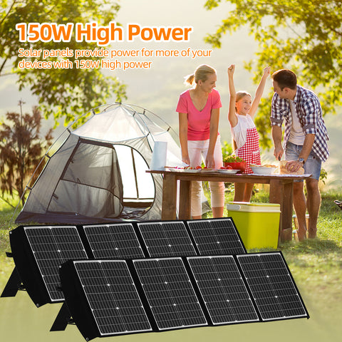 150 W faltbares Solarpanel, tragbares Solarpanel für die meisten Solargeneratoren, Kraftwerk-Laptops, Mobiltelefone, Outdoor, Camping