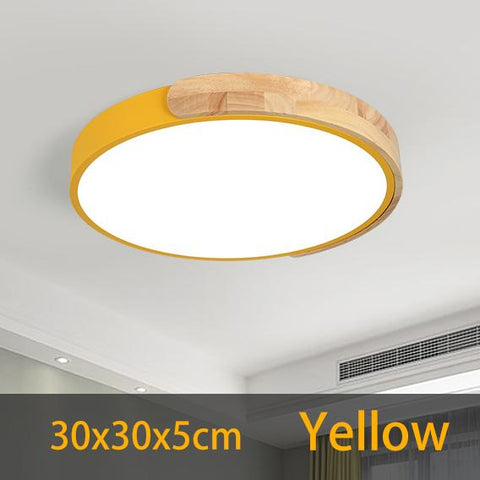 LED Deckenleuchte, 24W Moderne Holz Deckenleuchte Rund Kaltweiß 6000K Ø30*5CM Schlafzimmer Küche Wohnzimmer Balkon und Flur