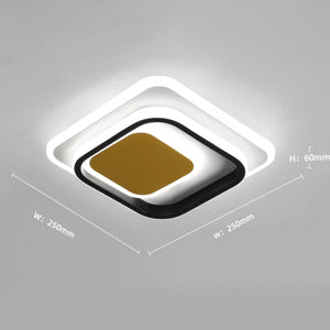 LED Deckenleuchte, 36W Acryl LED Deckenleuchte, 25x25CM Moderne Quadratische Zimmerlampe für Balkon Schlafzimmer Wohnzimmer Kaltweiß 6000K